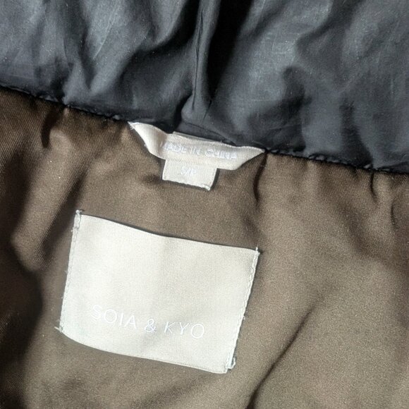 Soia & Kyo Mid Length Down Parka Coat, Chocolate Brown Size Small - Picture 6 of 9